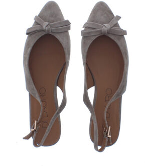 Daria slingback strikje | maat: | | dames | suede Taupe - 40