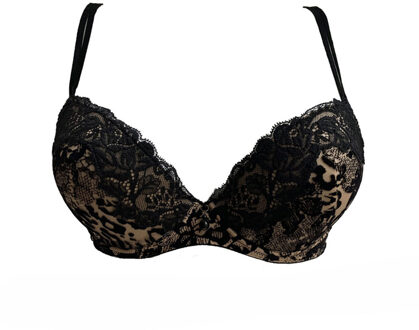 DARK/DEEP NUDE Push-up BH zwart/bruin 0958 - 70D