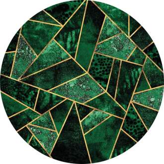 Dark Green Emeralds Vlies Fotobehang 140x140cm Rond