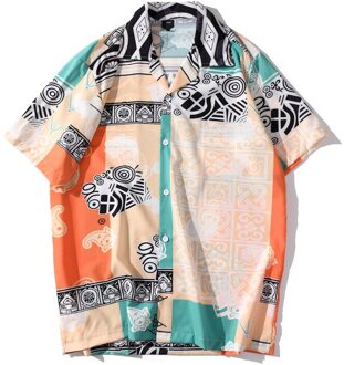 Dark Icoon Bandana Print Hawaiian Shirt Mannen Paisley Vintage Shirts Mannen Casual Straat Mannen Shirts Xxl