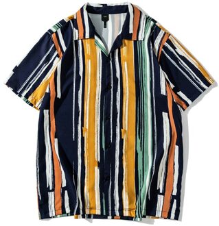 Dark Icoon Vintage Gestreepte Shirt Mannen Zomer Hawaiian Shirts Man Licht Gewicht Materiaal Mannen Shirt
