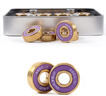 Dark Wolf Skateboard Lagers Titanium ABEC-11 Paars Goud 8Pcs Met 4Pcs Spacer Reparatie Tool Outdoor Bicicleta Accessoires