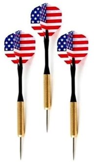 Dartpijlen set met Amerikaanse/USA vlag 9x stuks - Action products