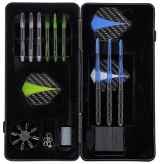 dartset junior staal zwart/groen 32-delig