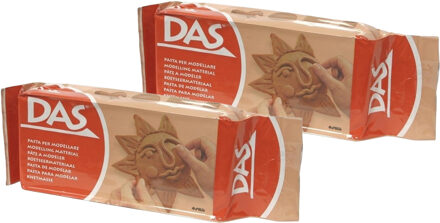 DAS Boetseer klei in het terra - 2x - 0.5 kilo - Speelgoed - Kleien - Kinderen