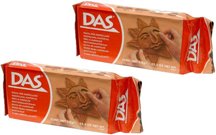 DAS Boetseer klei in het terra - 2x - 1 kilo - Speelgoed - Kleien - Kinderen