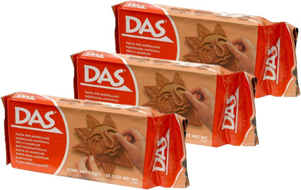 DAS Boetseer klei in het terra - 3x - 1 kilo - Speelgoed - Kleien - Kinderen