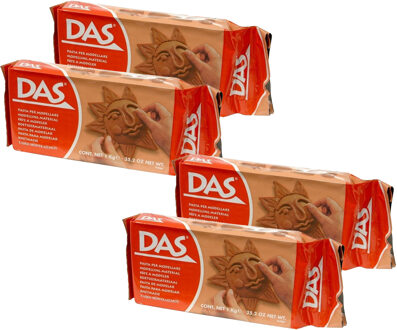 DAS Boetseer klei in het terra - 4x - 1 kilo - Speelgoed - Kleien - Kinderen