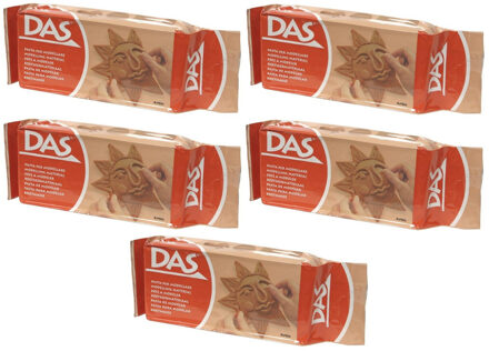 DAS Boetseer klei in het terra - 5x - 0.5 kilo - Speelgoed - Kleien - Kinderen