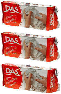 DAS Boetseer klei in het wit - 3x - 1 kilo - Speelgoed - Kleien - Kinderen