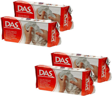 DAS Boetseer klei in het wit - 4x - 1 kilo - Speelgoed - Kleien - Kinderen