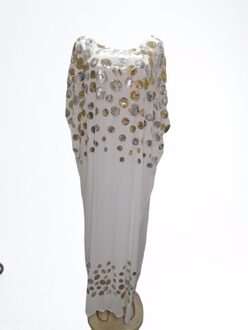 Dashiki Afrikaanse Jurken Voor Vrouwen Afrikaanse Losse 2 Stuk Vrouwen 3/4 Mouw Dashiki Jurk Voor Lady wit