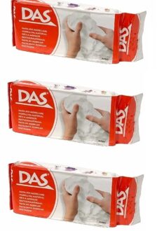 Dasklei Boetseer klei - 3x - 500 gram - wit - hobby materiaal - knutselen - kleien - kinderen