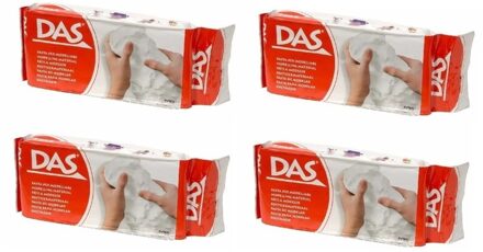 Dasklei Boetseer klei - 4x - 500 gram - wit - hobby materiaal - knutselen - kleien - kinderen