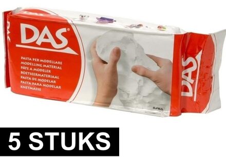 Dasklei Boetseer klei - 5x - 500 gram - wit - hobby materiaal - knutselen - kleien - kinderen
