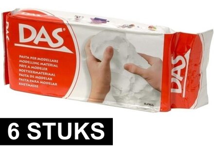 Dasklei Boetseer klei - 6x - 500 gram - wit - hobby materiaal - knutselen - kleien - kinderen