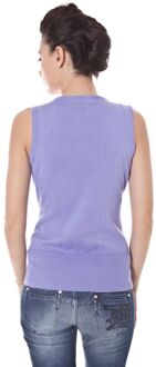 Datch Mouwloze V-hals Gebreide Top Lila