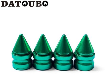 DATOUBO 4 pcs Aluminium spike kleurrijke Auto Tire Klepstelen Caps Motorfiets Fiets Wheel Valve cap Tyre caps Valve Air valve 4 stk groen kleur