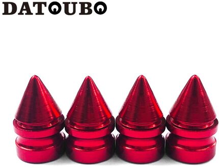 DATOUBO 4 pcs Aluminium spike kleurrijke Auto Tire Klepstelen Caps Motorfiets Fiets Wheel Valve cap Tyre caps Valve Air valve 4 stk rood kleur