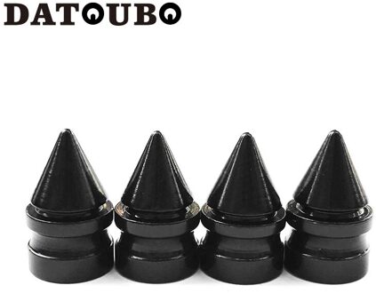 DATOUBO 4 pcs Aluminium spike kleurrijke Auto Tire Klepstelen Caps Motorfiets Fiets Wheel Valve cap Tyre caps Valve Air valve 4 stk zwart kleur