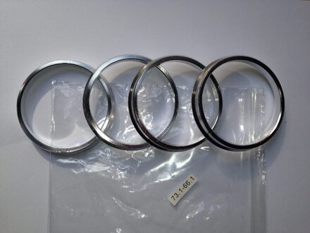 DATOUBO 4 stks/partijen, Zilver Aluminium materiaal auto wiel 73.1mm-66.1mm hub centric ringen, auto-accessoires. Retail prijs.
