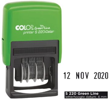 Datumstempel Colop S220 green line 4mm Zwart