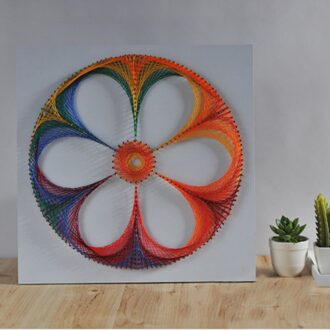 Datura Bloemen String Art Ambachten Kit Nail Art Schilderen Voor Volwassenen Home Muur Decor 30X30 Cm