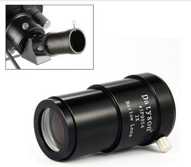 Datyson Volledig Metalen 2x Barlow Lens 1.25 ''(31.7mm) 2 Keer Vergroting Astronomische Telescoop Oculair