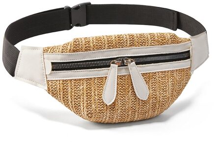 Daunavia Stro Zomer Taille Tas Grappig Packs Strand Riem Borst Bag Vrouwelijke Telefoon Pouch Dames Mode Taille Packs Voor vrouwen Bruin