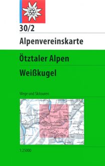 DAV Alpenvereinskarte 30/2 Ötztaler Alpen Weißkugel 1 : 25 000 Wegmarkierungen