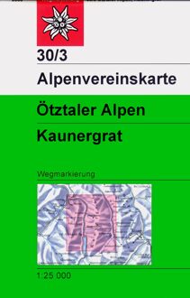 DAV Alpenvereinskarte 30/3 Ötztaler Alpen Kaunergrat 1 : 25 000