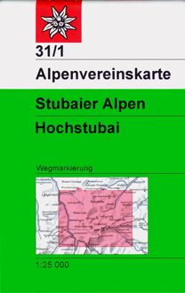 DAV Alpenvereinskarte 31/1 Stubaier Alpen Hochstubai 1 : 25 000 Wegmarkierungen