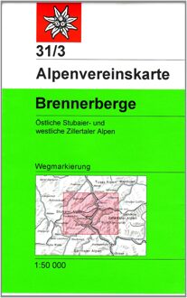 DAV Alpenvereinskarte 31/3 Brennerberge 1 : 50 000 Wegmarkierungen