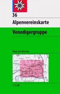 DAV Alpenvereinskarte 36 Venedigergruppe 1 : 25 000 Wegmarkierungen / Skirouten