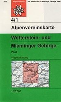 DAV Alpenvereinskarte 4/1 Wetterstein Mieminger Gebirge West 1 : 25 000 Wegmarkierungen