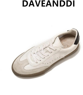 Dave&Di 2020 shoes woman summer england simple fashion splicing Sheep leather comfort casual shoes women shoes sneakers women