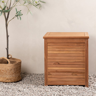 Dave teakhouten opbergkist naturel - 53 x 60 cm Bruin