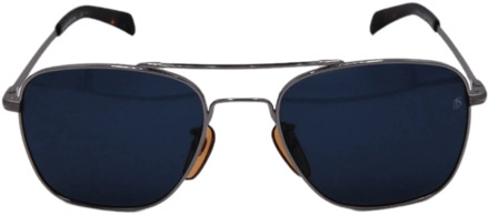 David Beckham Zonnebril 7019/s Cat.3 Wayfarer Rvs Zilver/blauw