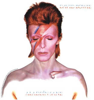 David Bowie Aladdin Sane Cover Women's T-Shirt - White - M Wit