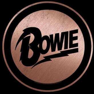 David Bowie Rose Gold Badge Men's T-Shirt - Black - 3XL Zwart