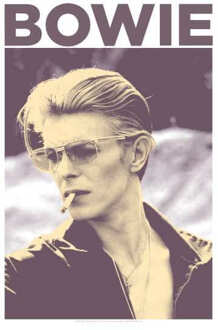 David Bowie Smoke Men's T-Shirt - White - 5XL Wit