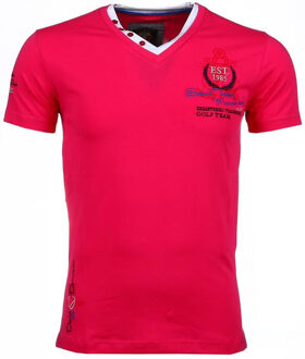 David Copper Italiaanse T-shirts - Korte Mouwen Heren - Riviera Club - Roze - Maat: L