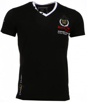 David Copper Italiaanse T-shirts - Korte Mouwen Heren - Riviera Club - Zwart - Maat: M