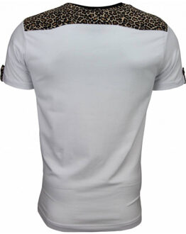 David Copper T-shirt tijger print motief Wit - XXL