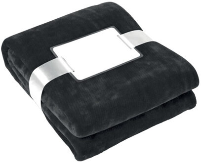 Davos flanellen deken Zwart - One size