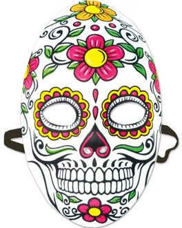 Day of the Dead sugarskull Halloween gezichtsmasker voor dames Multi