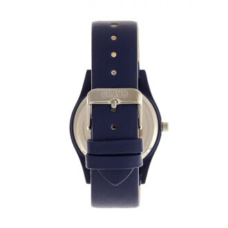 Dazzle horloge met leren band en datum - maat Paars