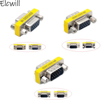 DB15 VGA Connector Mini Gender Changer Adapter 15 Pin Joint Serial Port M/M M/F F/F Converter