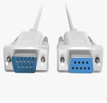 DB9 Male to Female Null Modem Cable,1.5m White