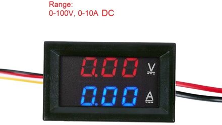 Dc 100V 10A Voltmeter Amperemeter Blauw Rood Led Amp Dual Digitale Volt Meter Gauge, 4.5V Naar 30V Voltmeter Voltage Meter stijl 2